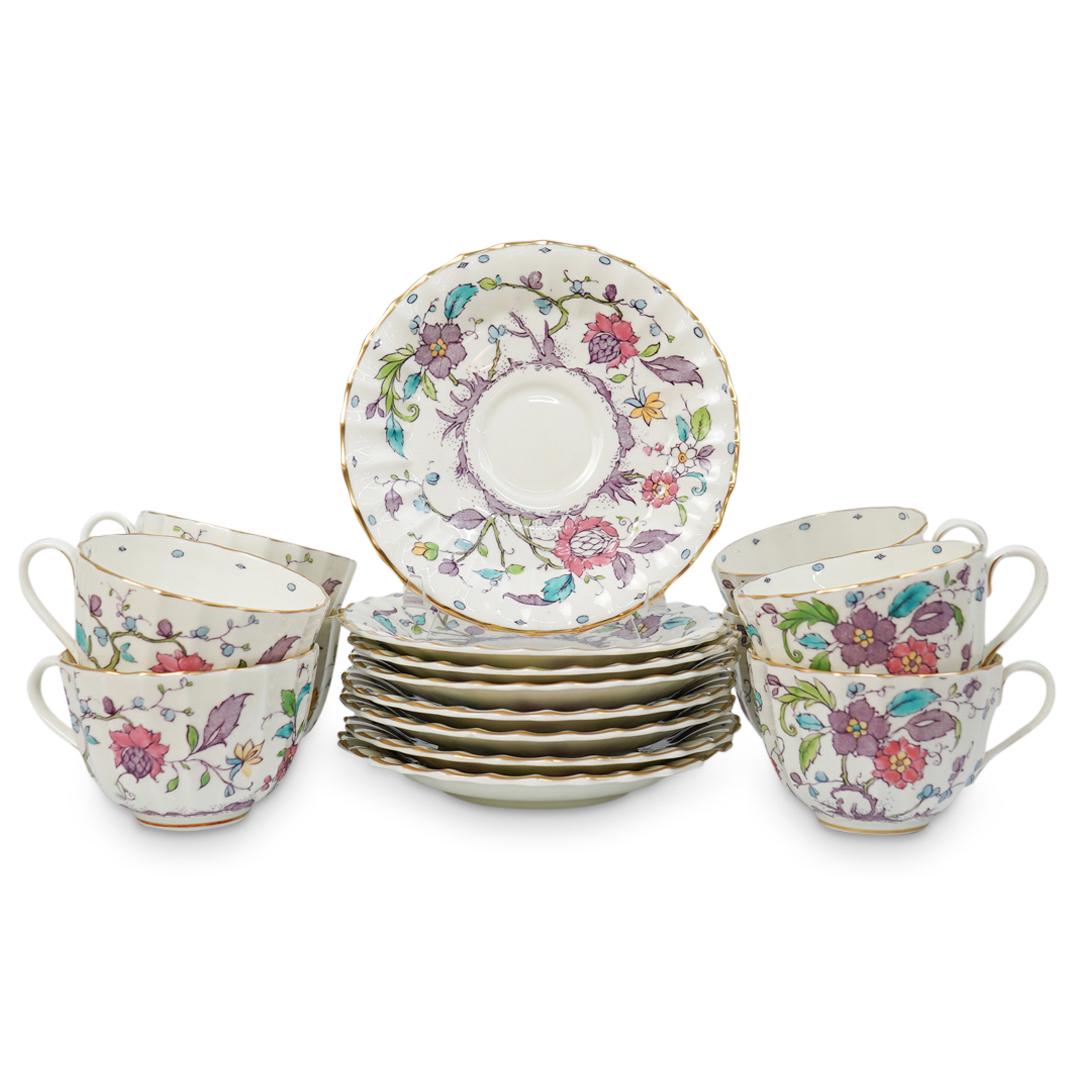 (16 Pc) Royal Worcester "Kashmir" Porcelain Tea Set (1 of 3)