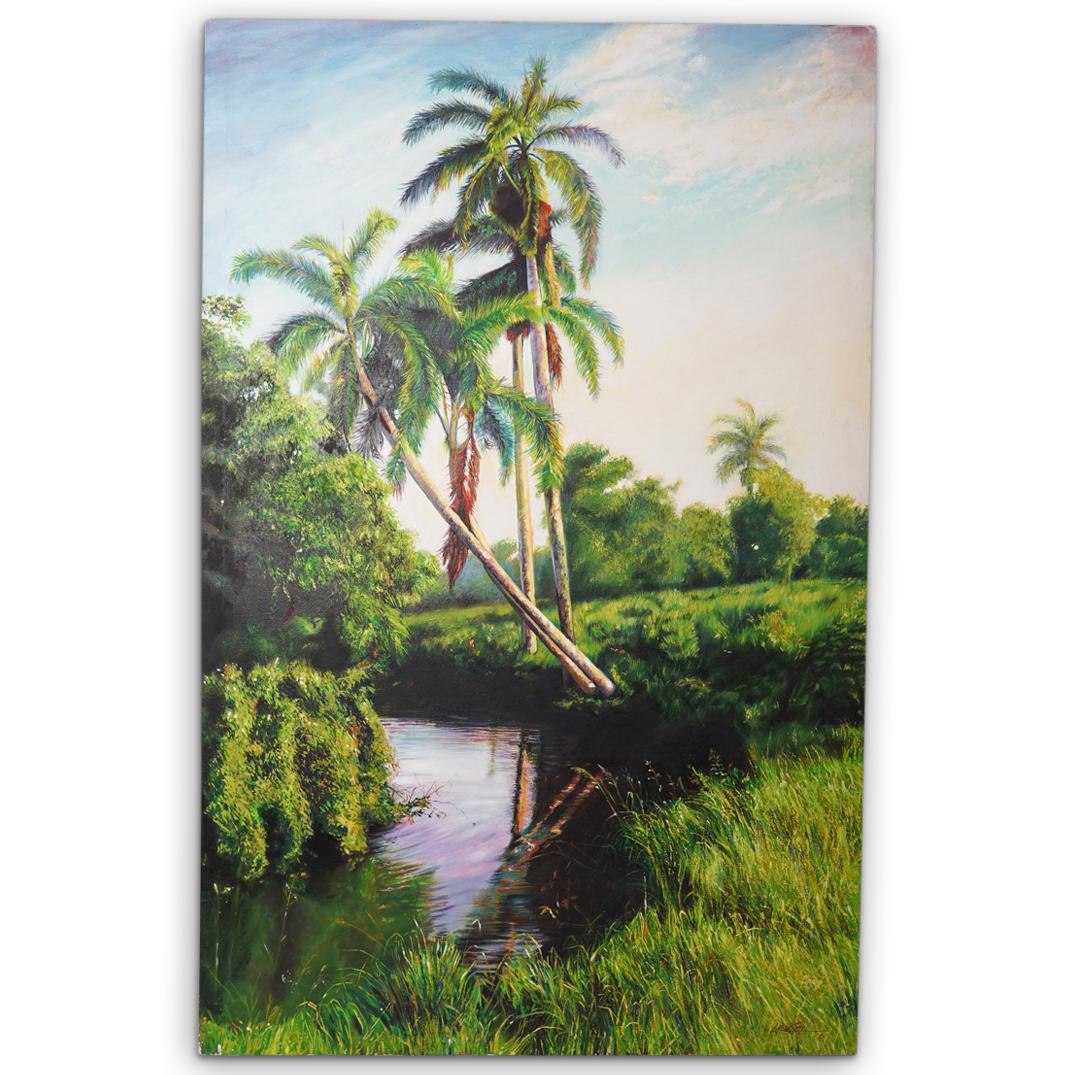 Signed Acrylic on Canvas Cuban Art (1 of 4)