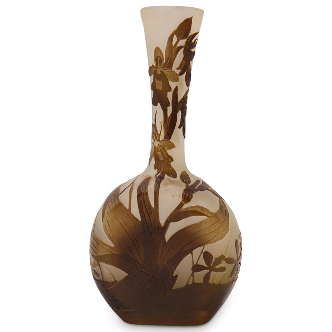 Emile Galle Art Glass Cameo Vase (1 of 4)