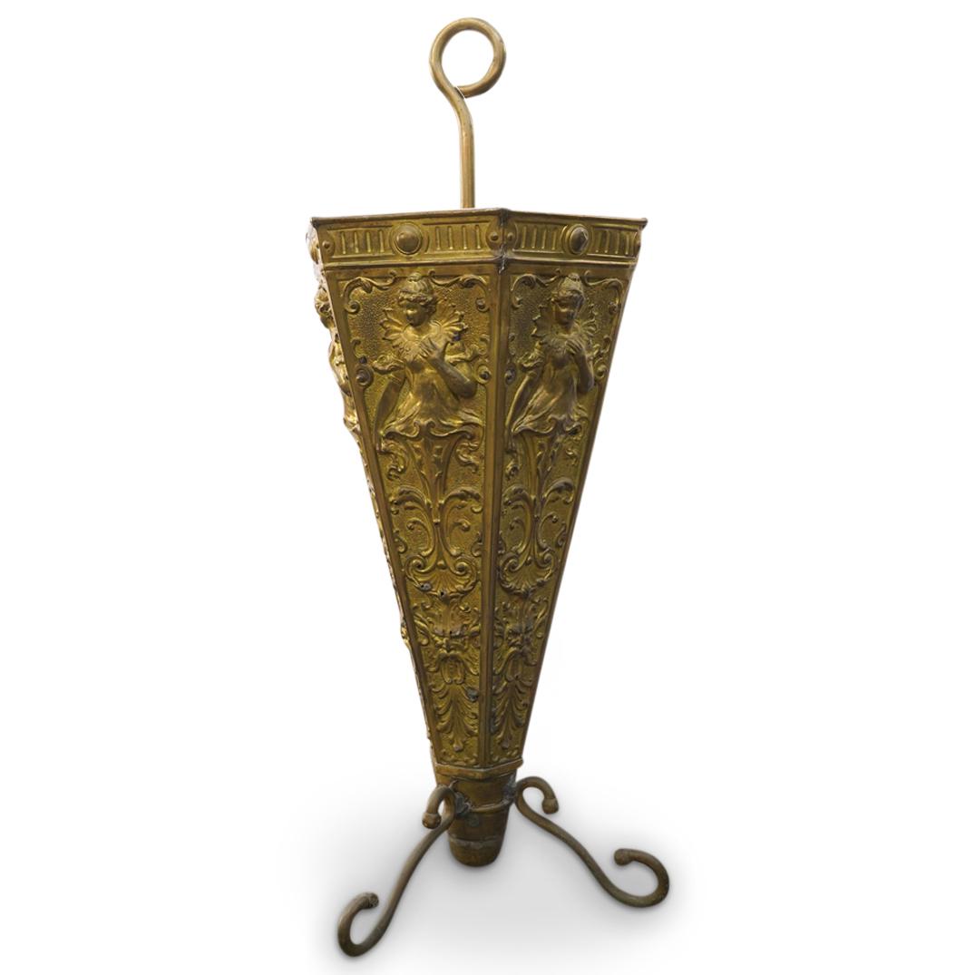 Brass Art Nouveau Umbrella Holder (1 of 5)