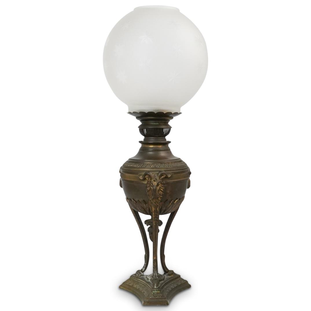 Neoclassical Bronze Ram Lamp (1 of 5)