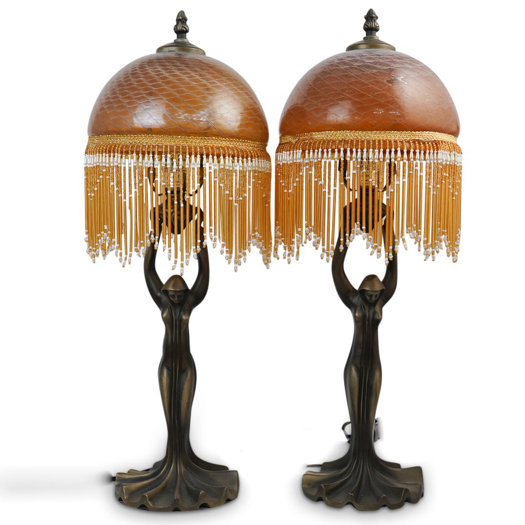 Pair of Figural Art Deco Lamps (1 of 3)
