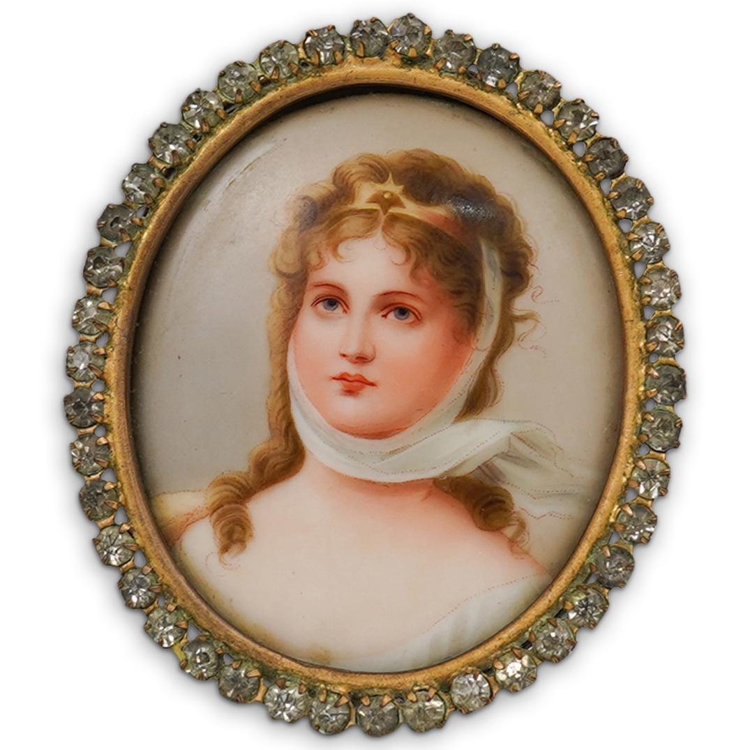 Rhinestone & Bronze Portrait Plaque (1 of 5)