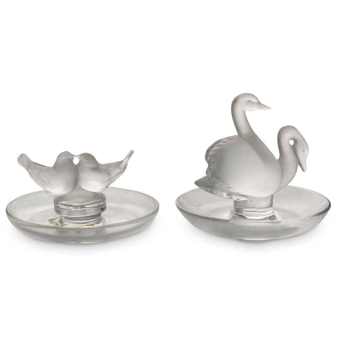 (2 Pc) Lalique Crystal Pin Trays (1 of 4)