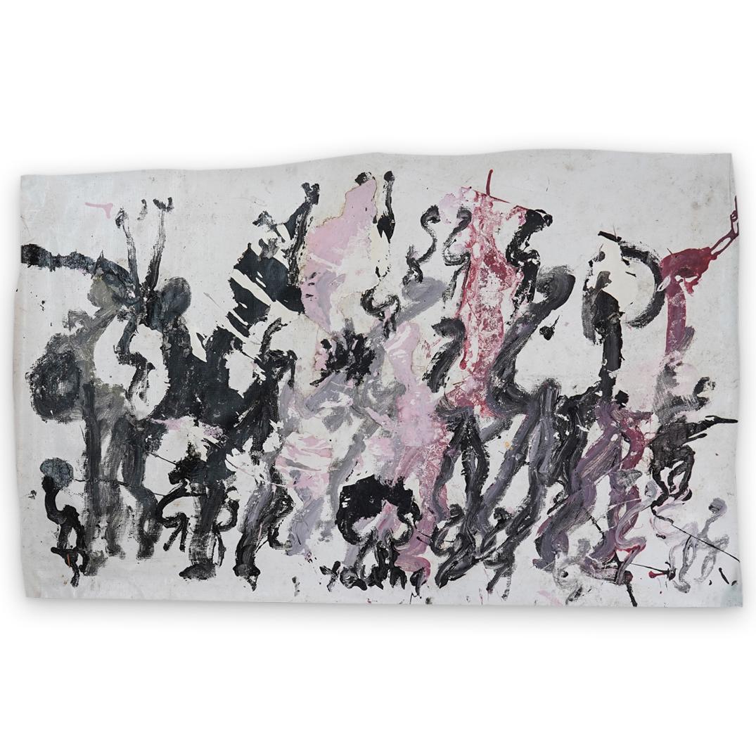 Purvis Young (American 1943-2010) Painting On Tarp (1 of 5)