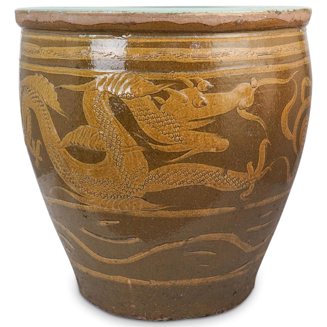 Large Chinese Stoneware Fishbowl (1 of 5)