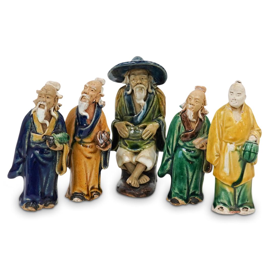 (5 Pc) Chinese Ceramic Figurine Collection (1 of 5)