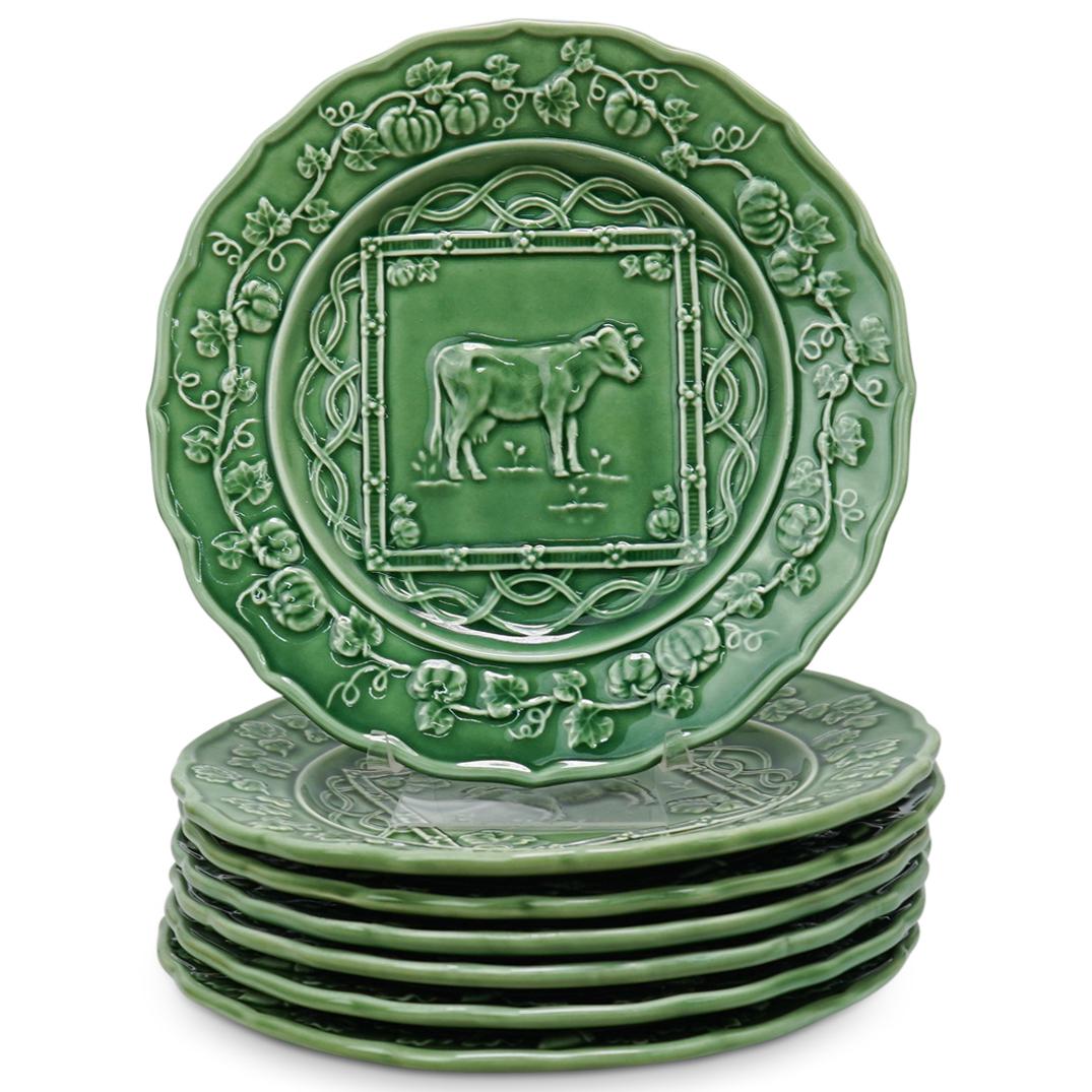 (7 Pc) Majolica Porcelain Plate Set (1 of 3)