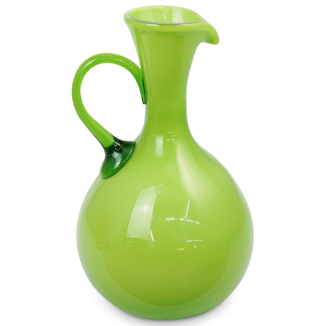 Green Murano Glass Pitcher (1 of 2)