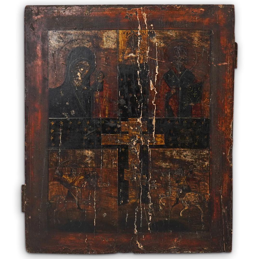 Antique Russian Painted Icon (1 of 4)