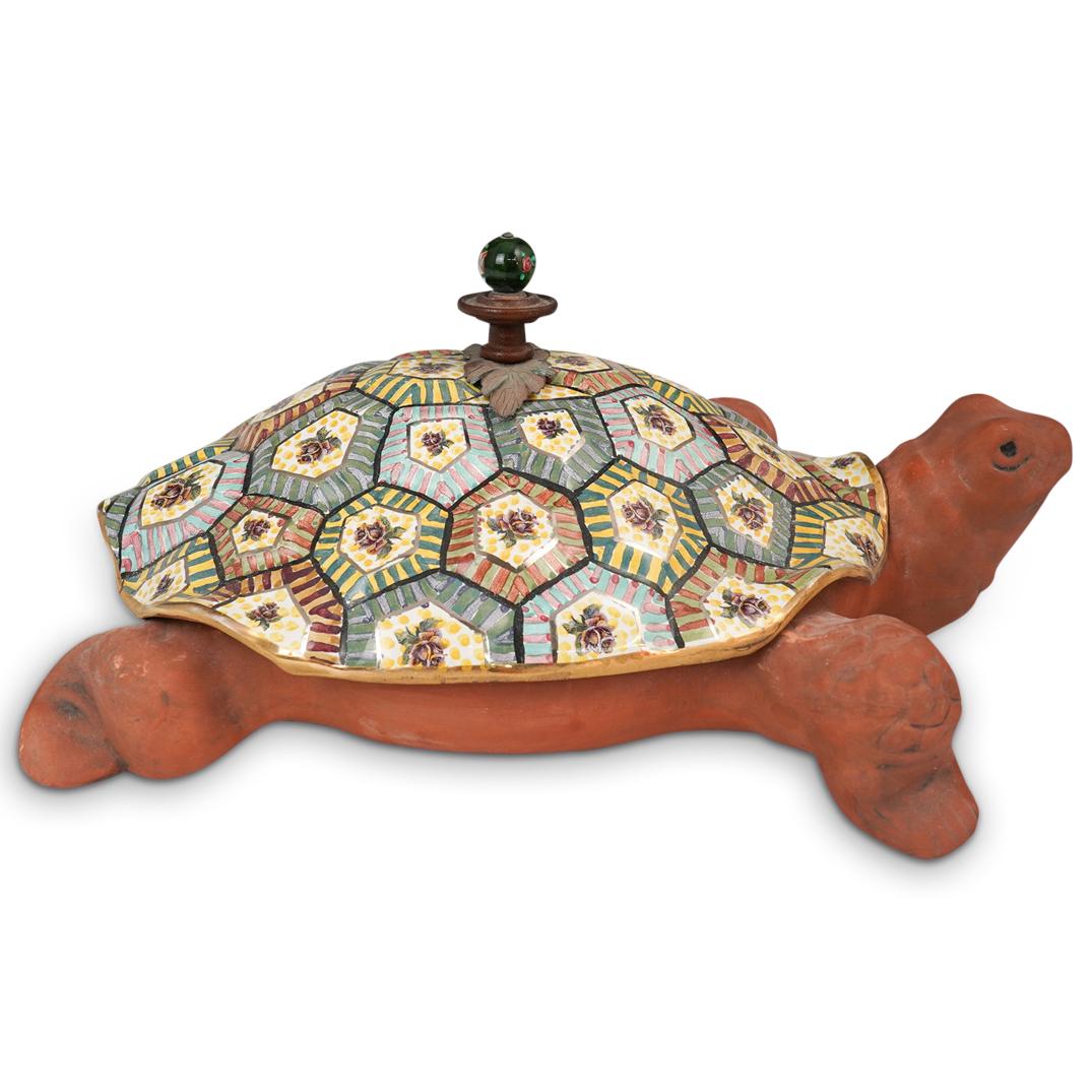 Mackenzie Childs Ceramic Turtle Tureen (1 of 6)