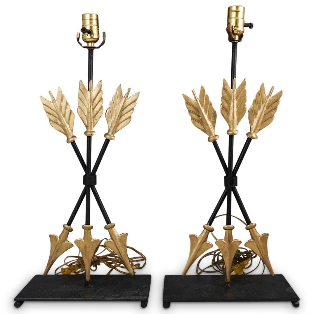 Pair Of Vintage Iron Arrow Lamps (1 of 4)