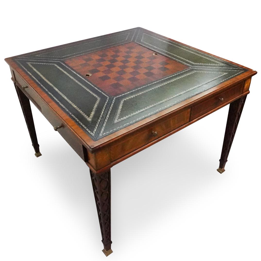 Maitland Smith Carved Wooden Game Table (1 of 13)