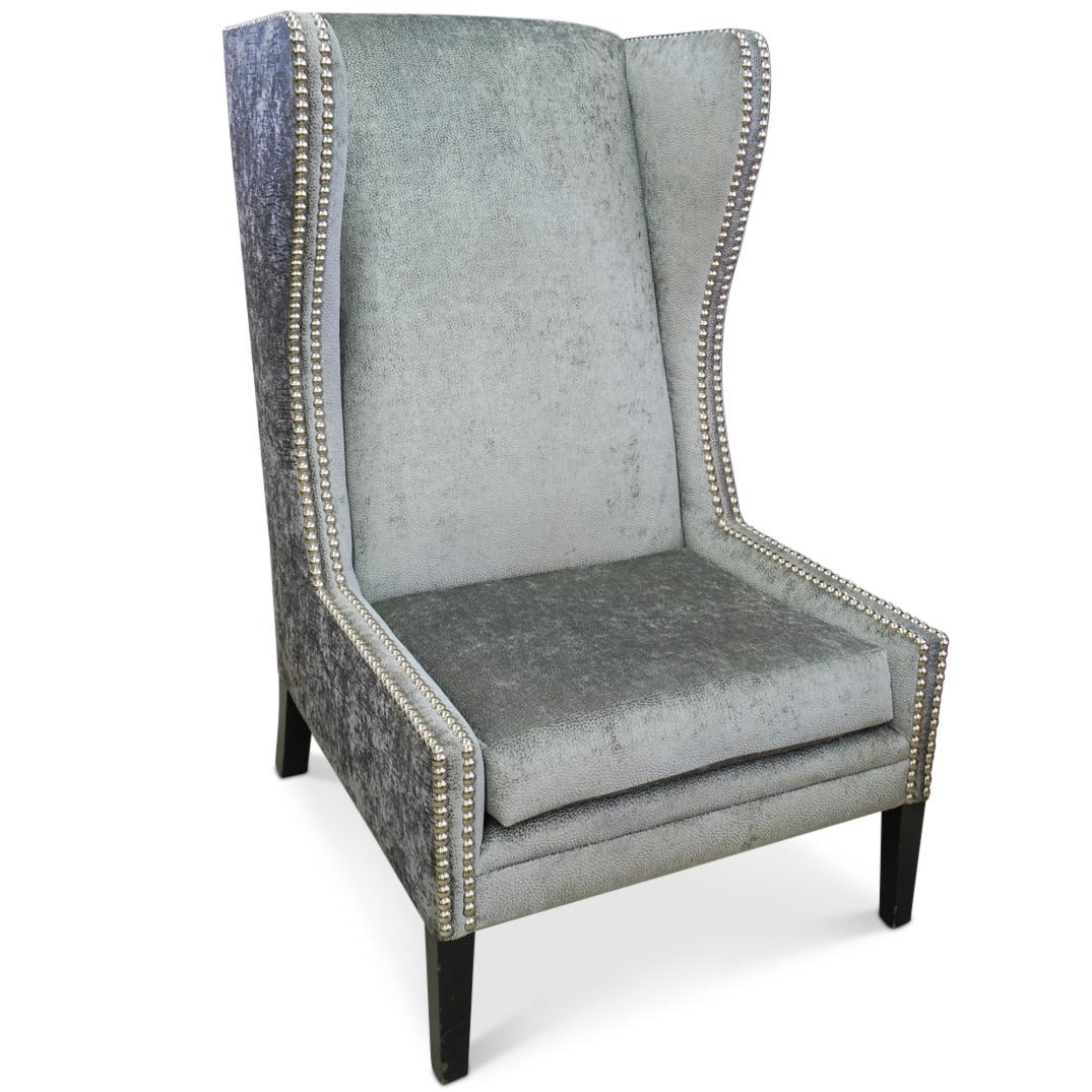Modern Tufted Velvet Wingback Chair (1 of 6)