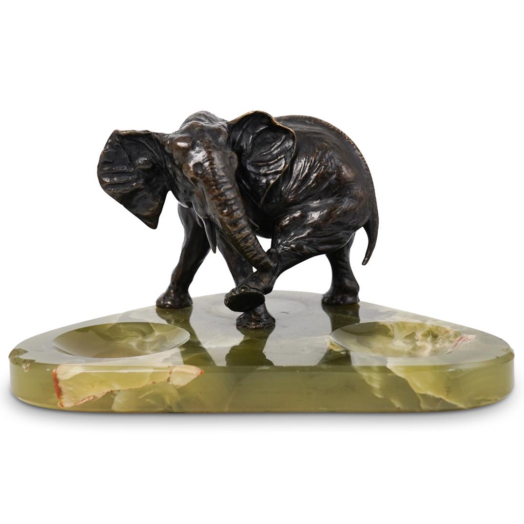 Bronze & Onyx Elephant Ashtray (1 of 5)