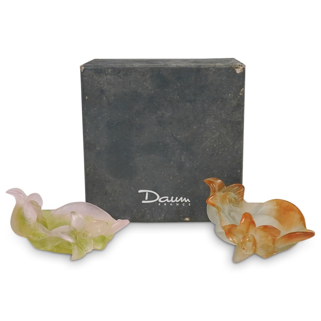 (2 Pc) Daum Pate De Verre Trinket Dish (1 of 5)