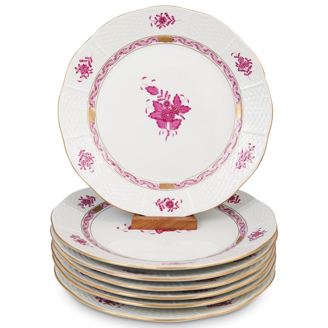 (7 Pc) Herend "Chinese Bouquet" Porcelain Plates (1 of 2)