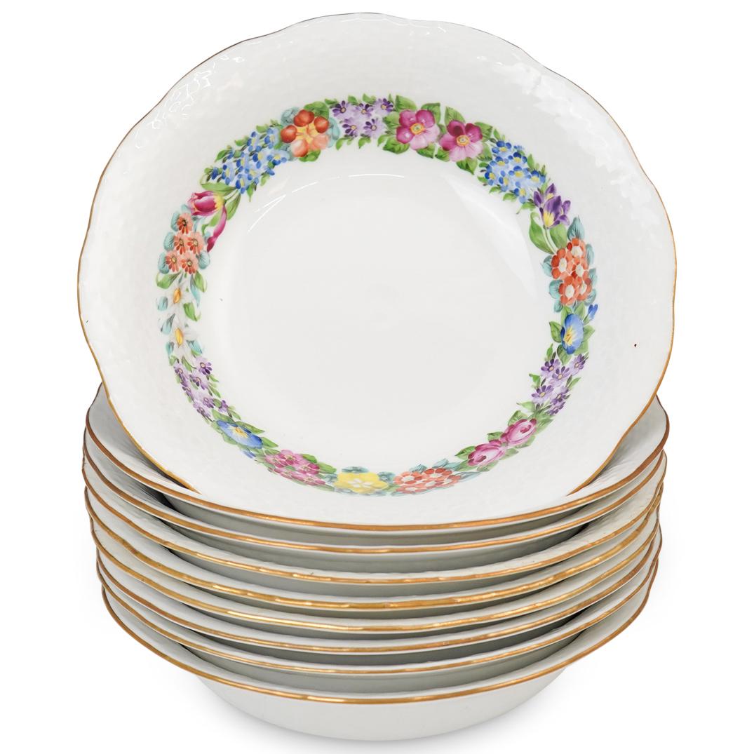 (9 Pcs) Herend Porcelain " Garland" Soup Bowls (1 of 1)