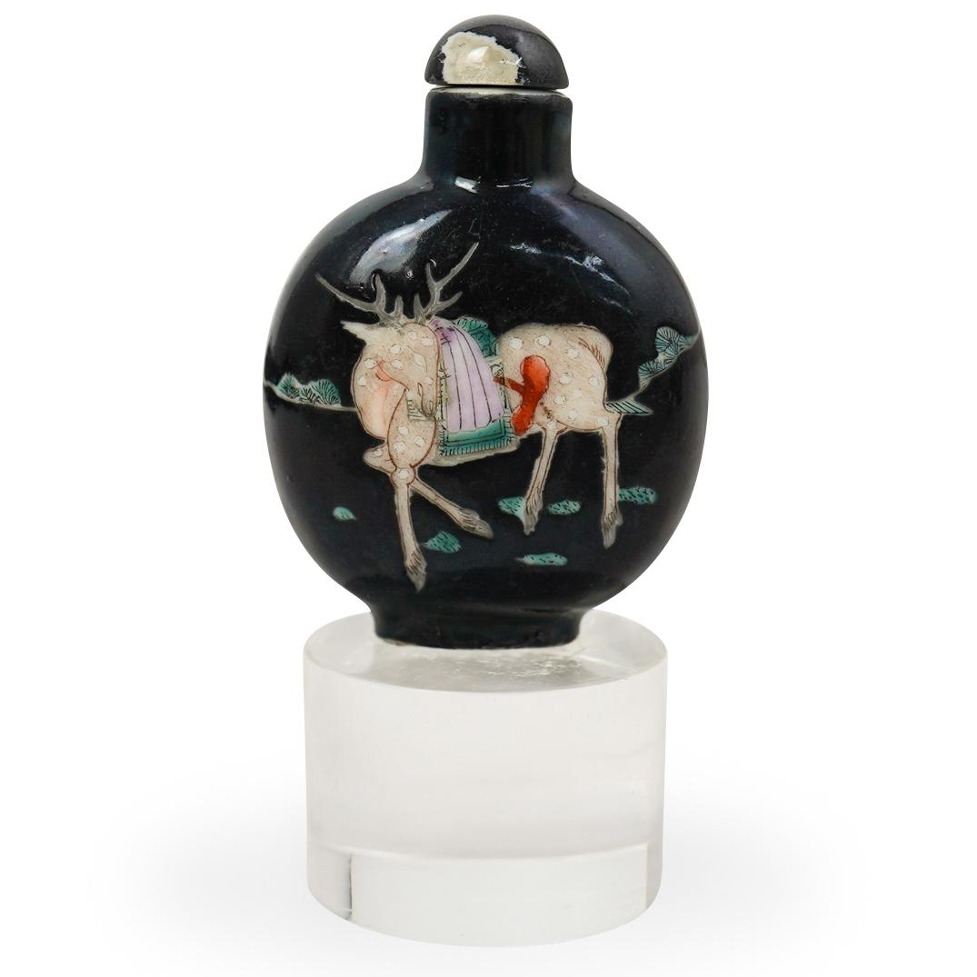 19th Cent. Chinese Famille Noire Porcelain Snuff Bottle (1 of 5)