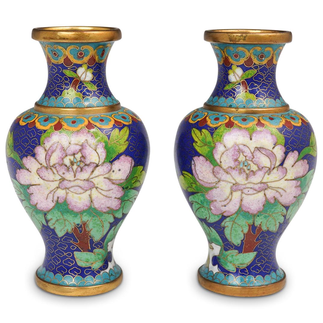 Pair of Chinese Cloisonne Vases (1 of 4)