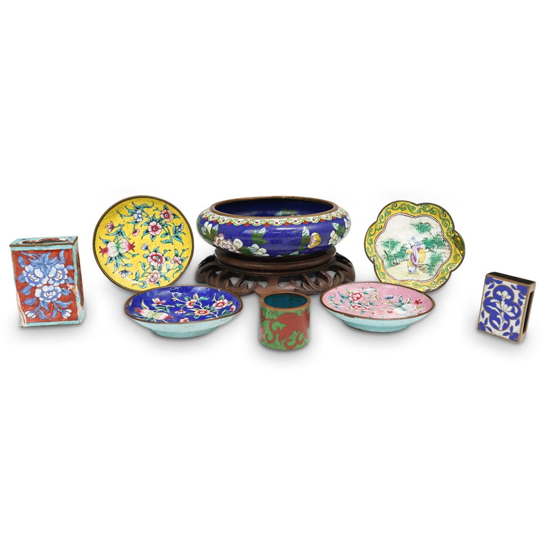 (8 Pc) Chinese Cloisonne Set (1 of 13)
