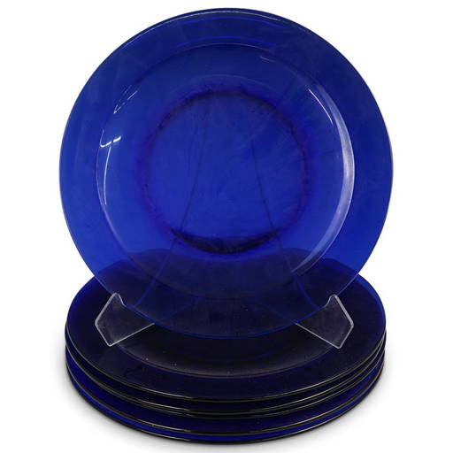 (6 Pc) Cobalt Blue Glass Plates