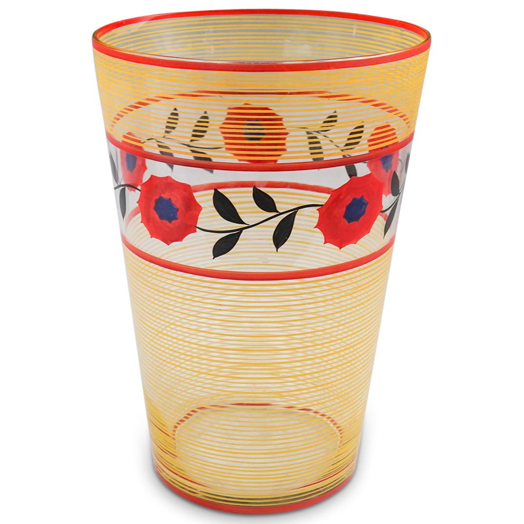 Czech Hand Painted Glass Vase (1 of 4)