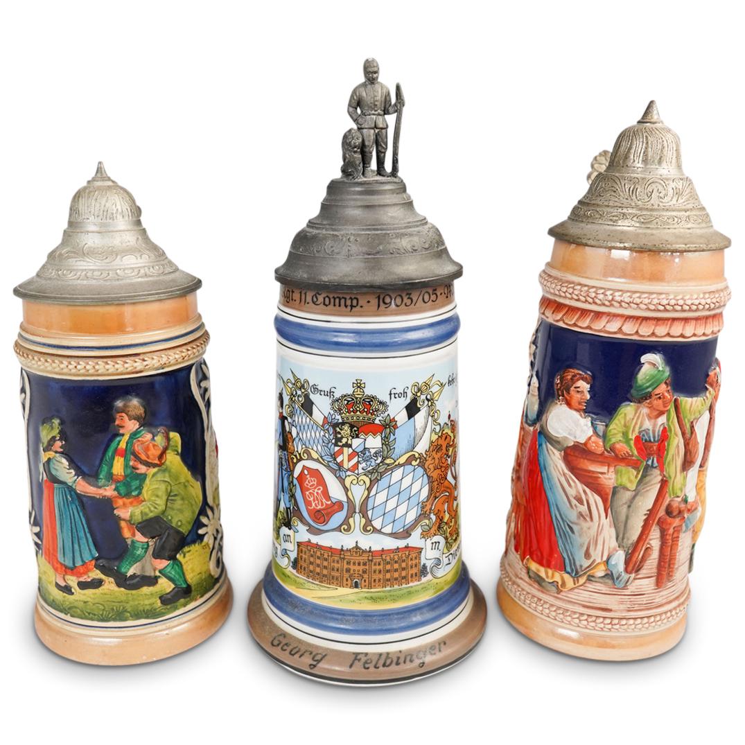 (3 Pc) German Stein Collection (1 of 10)