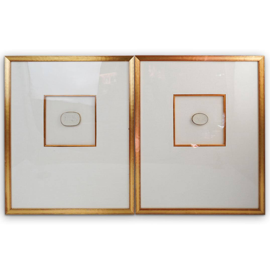 (2 Pc) 19th Cent John Tyrell Plaster Intaglios (1 of 5)