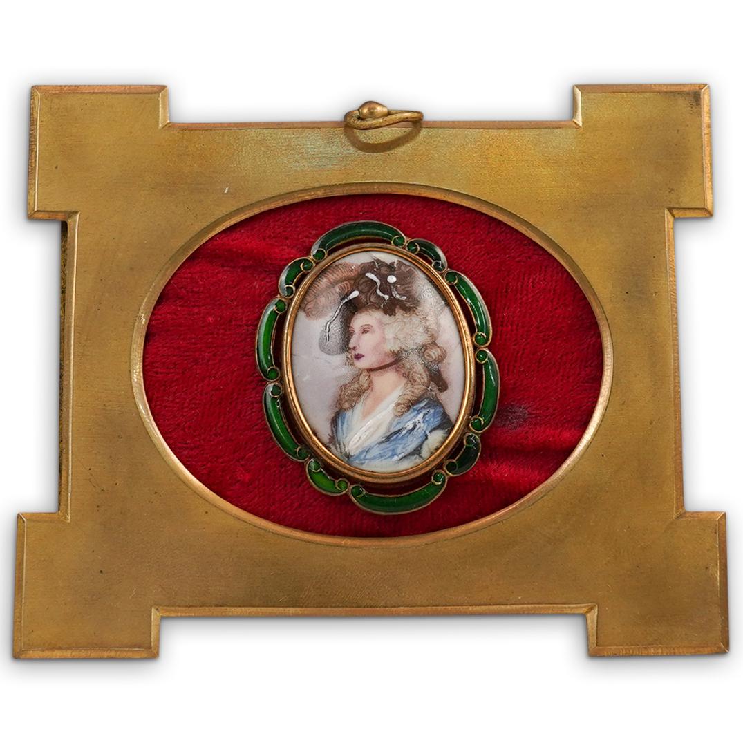 19 Cent. French Miniature Portrait Porcelain Plaque (1 of 2)