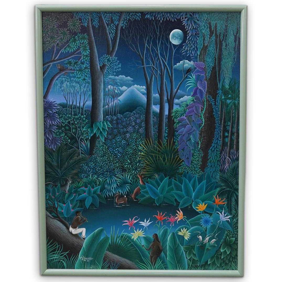 Haitian Oil On Canvas Painting (1 of 3)