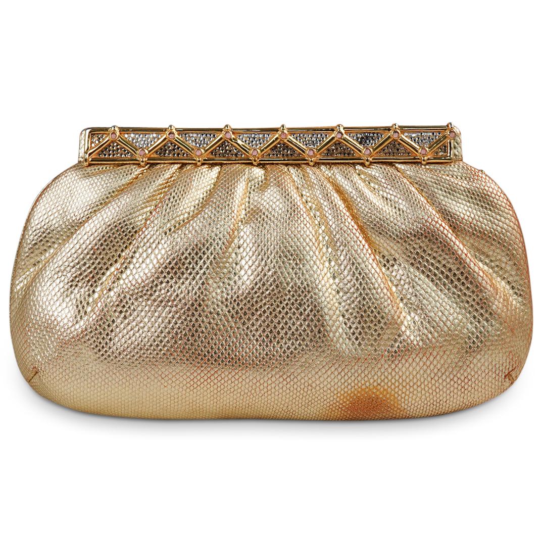 Judith Leiber Gold Toned Clutch (1 of 4)