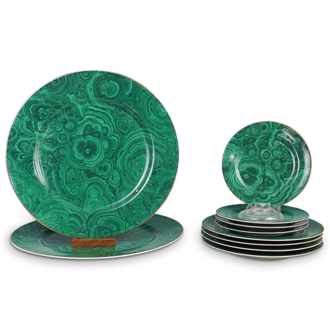 (10 Pc) Neiman Marcus "Malachite" Porcelain Set (1 of 5)