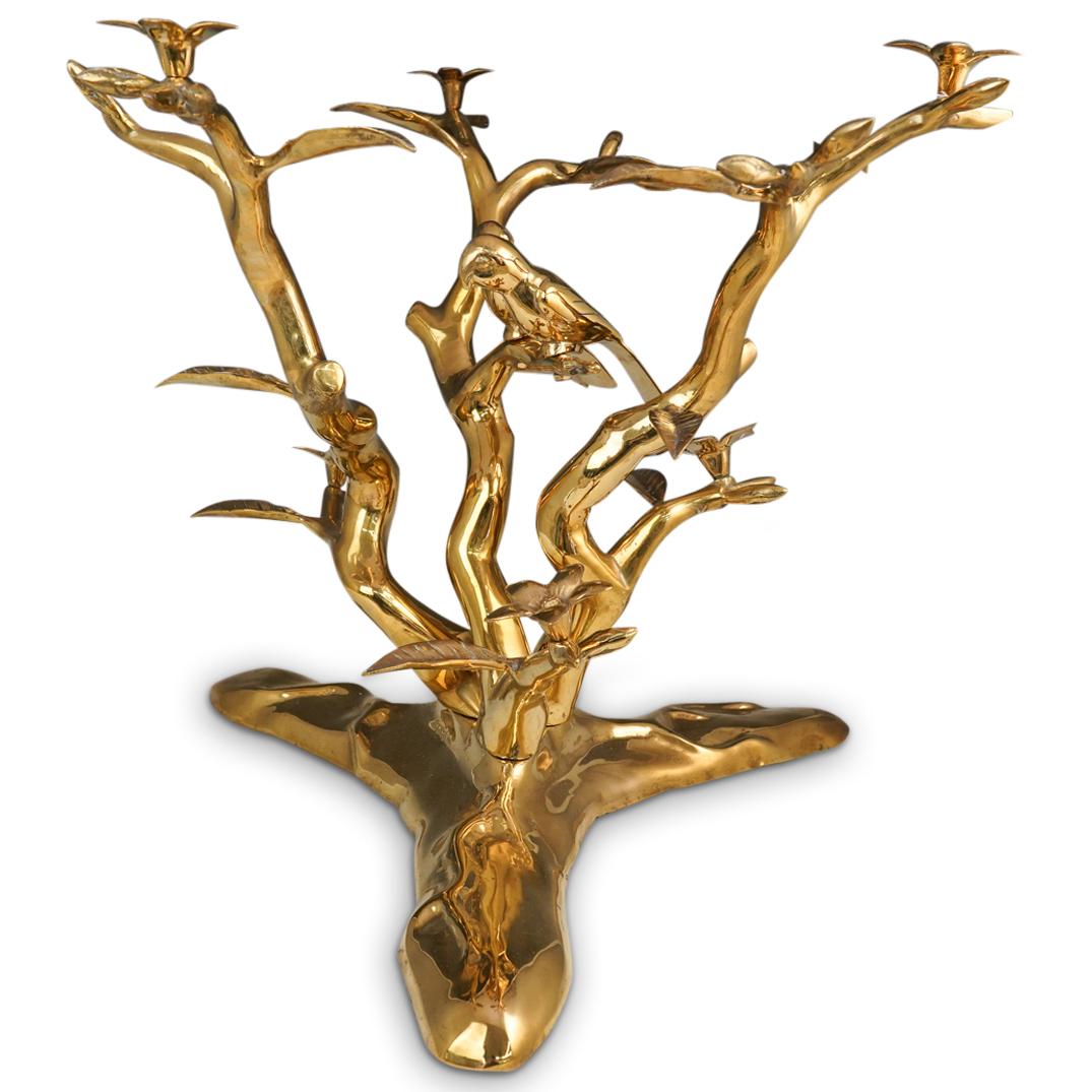 Willy Daro "Tree and Birds" Brass Sculpture Table Base (1 of 6)