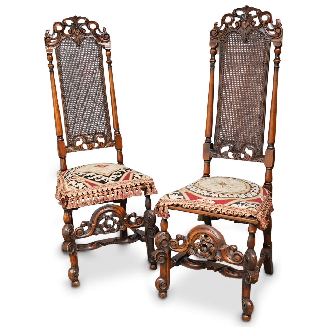Renaissance Revival Carved Wood High Back Chairs (1 of 7)