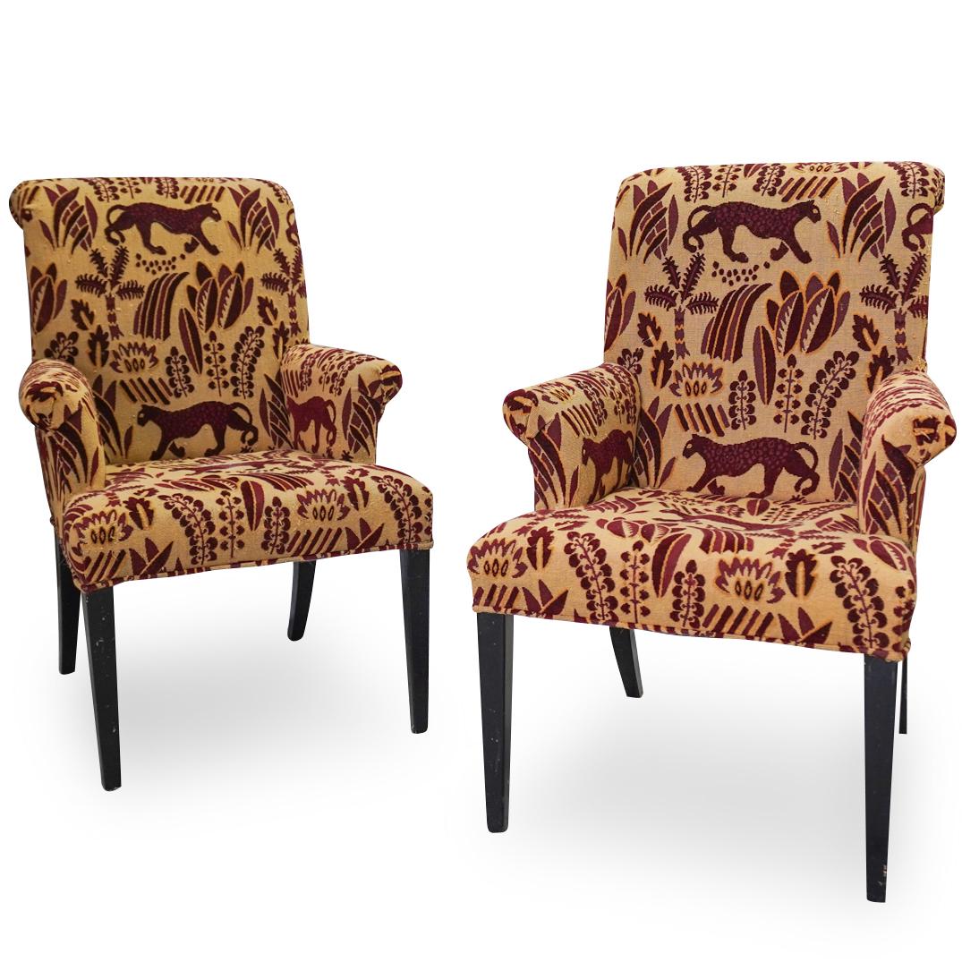 Pair Of Antique Embroidered Arm Chairs (1 of 5)