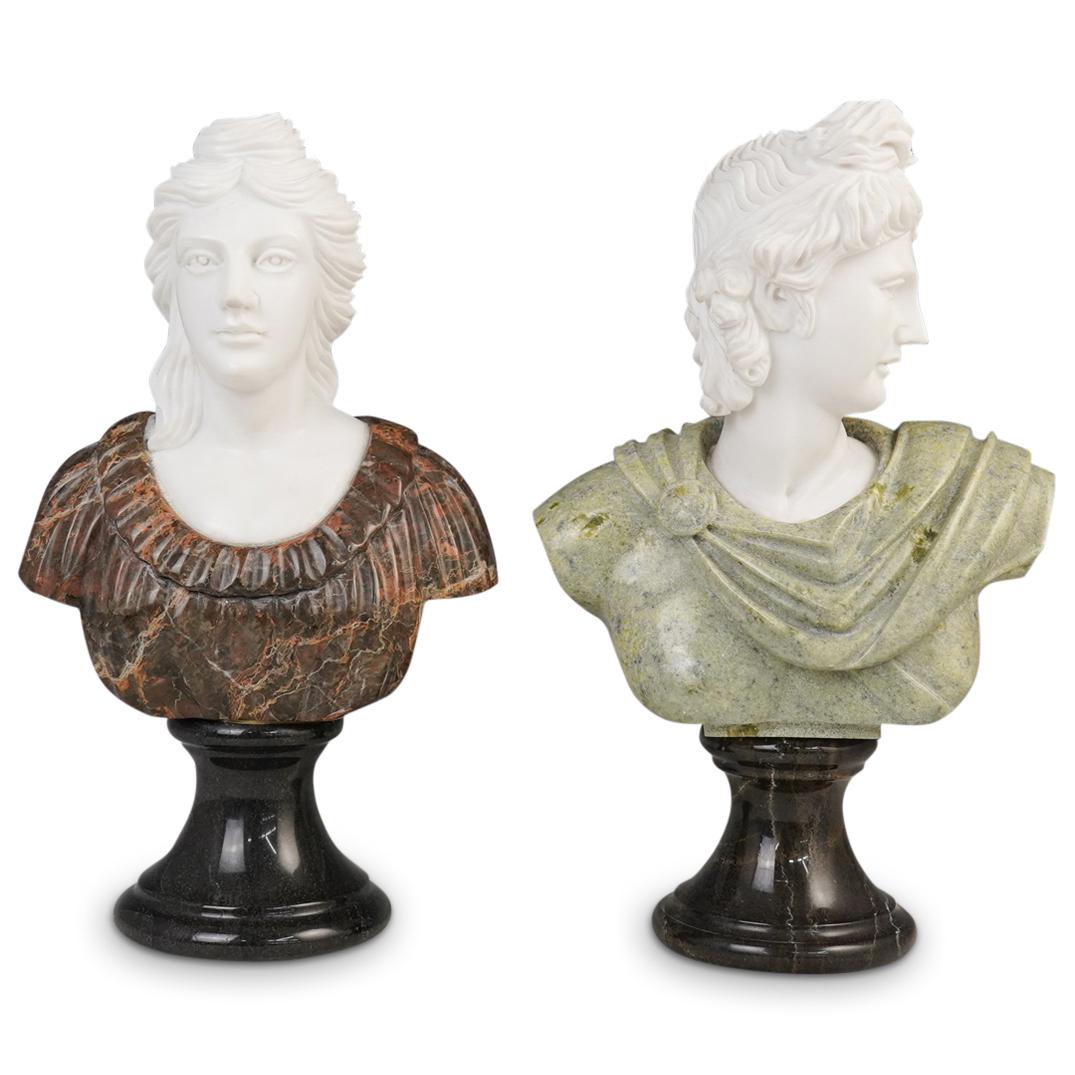 Pair Of Greco Roman Marble Busts (1 of 5)