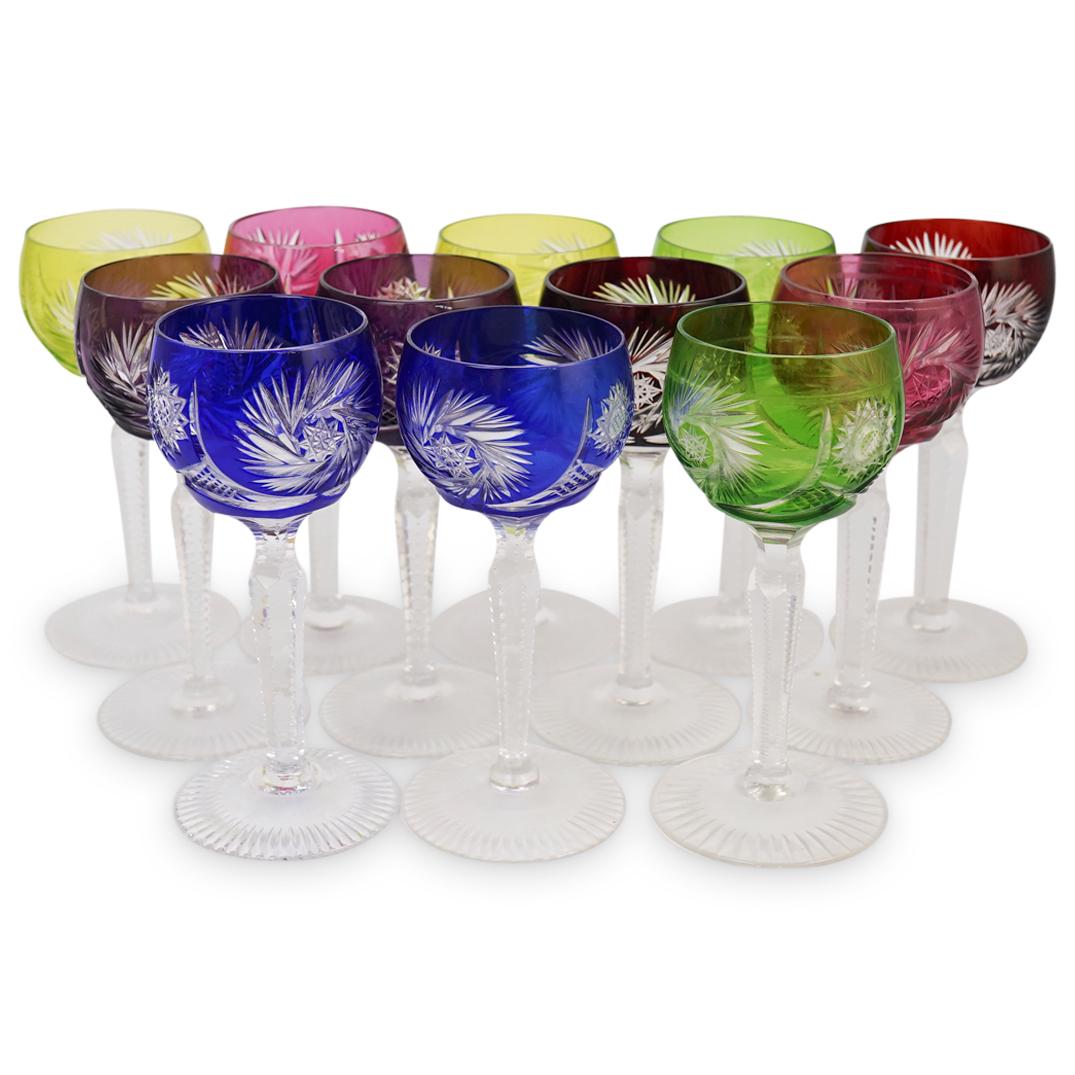 (12 Pc) Set of Colored Crystal Stemware (1 of 3)