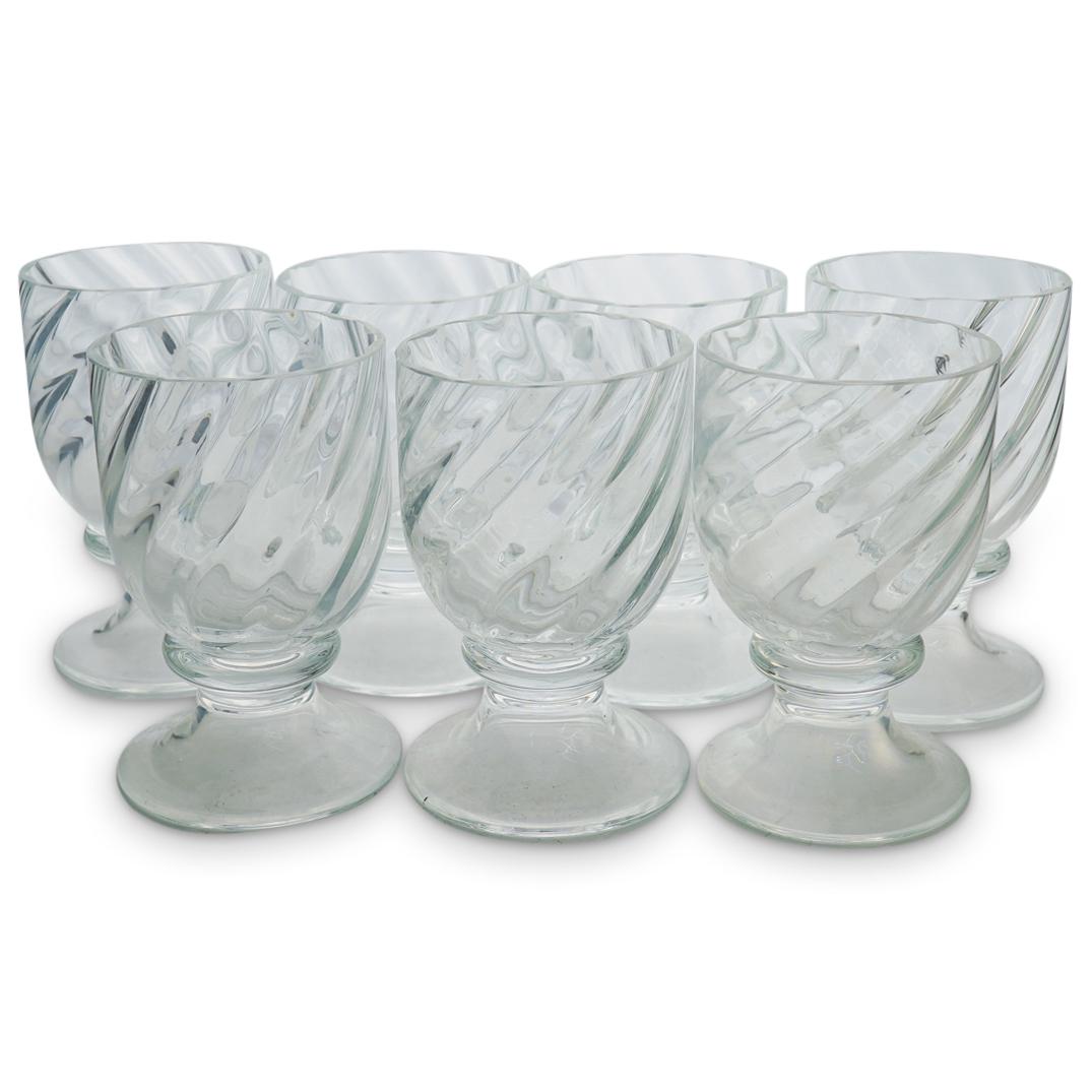 (7 Pc) Murano Glass Goblet Set (1 of 2)