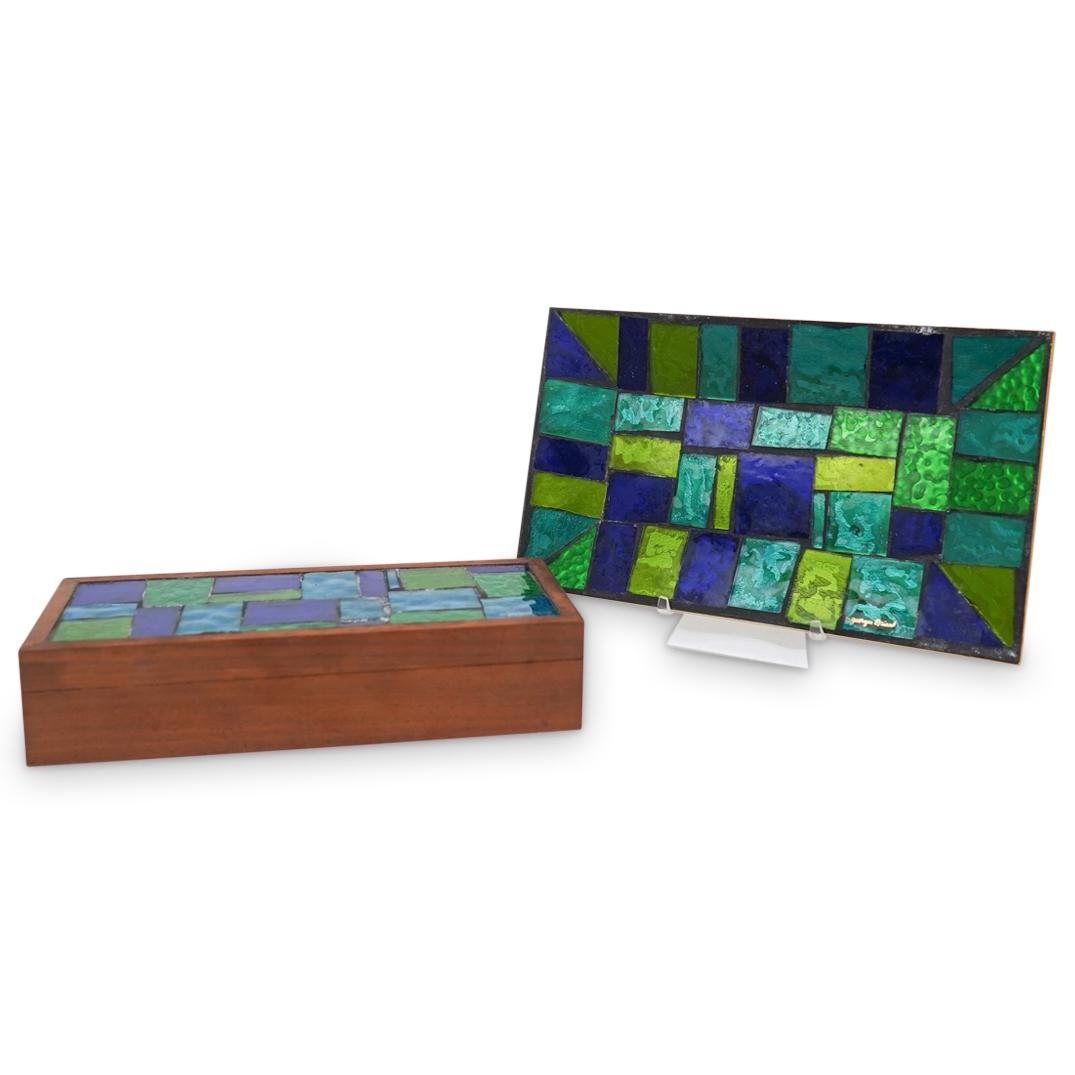 (2 Pc) Georges Briard Box & Tray (1 of 9)