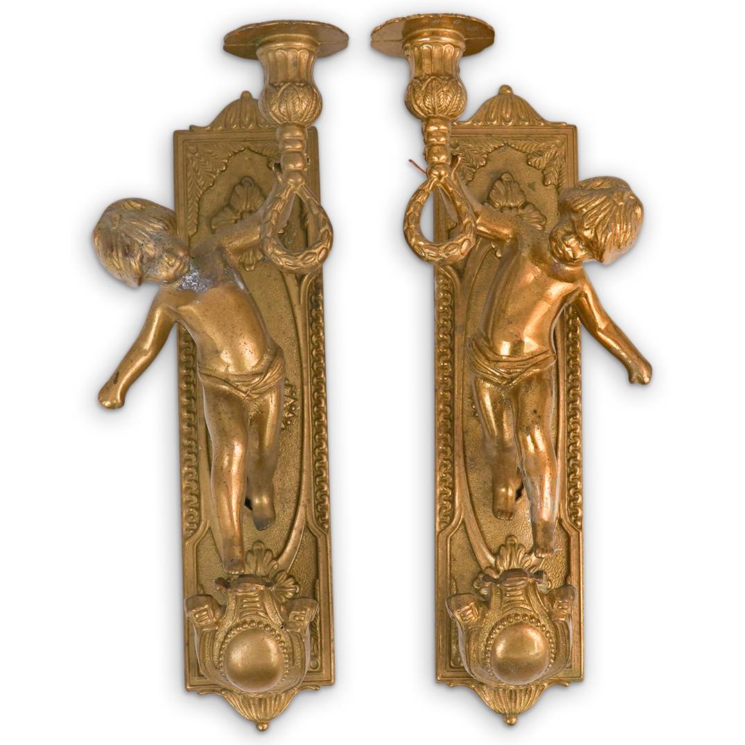 Antique Bronze Cherub Sconces (1 of 4)