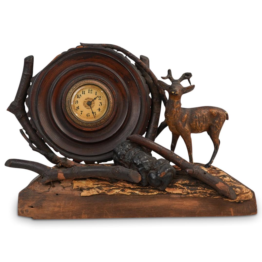 Swiss Black Forest Large Stag Desk Clock (1 of 8)