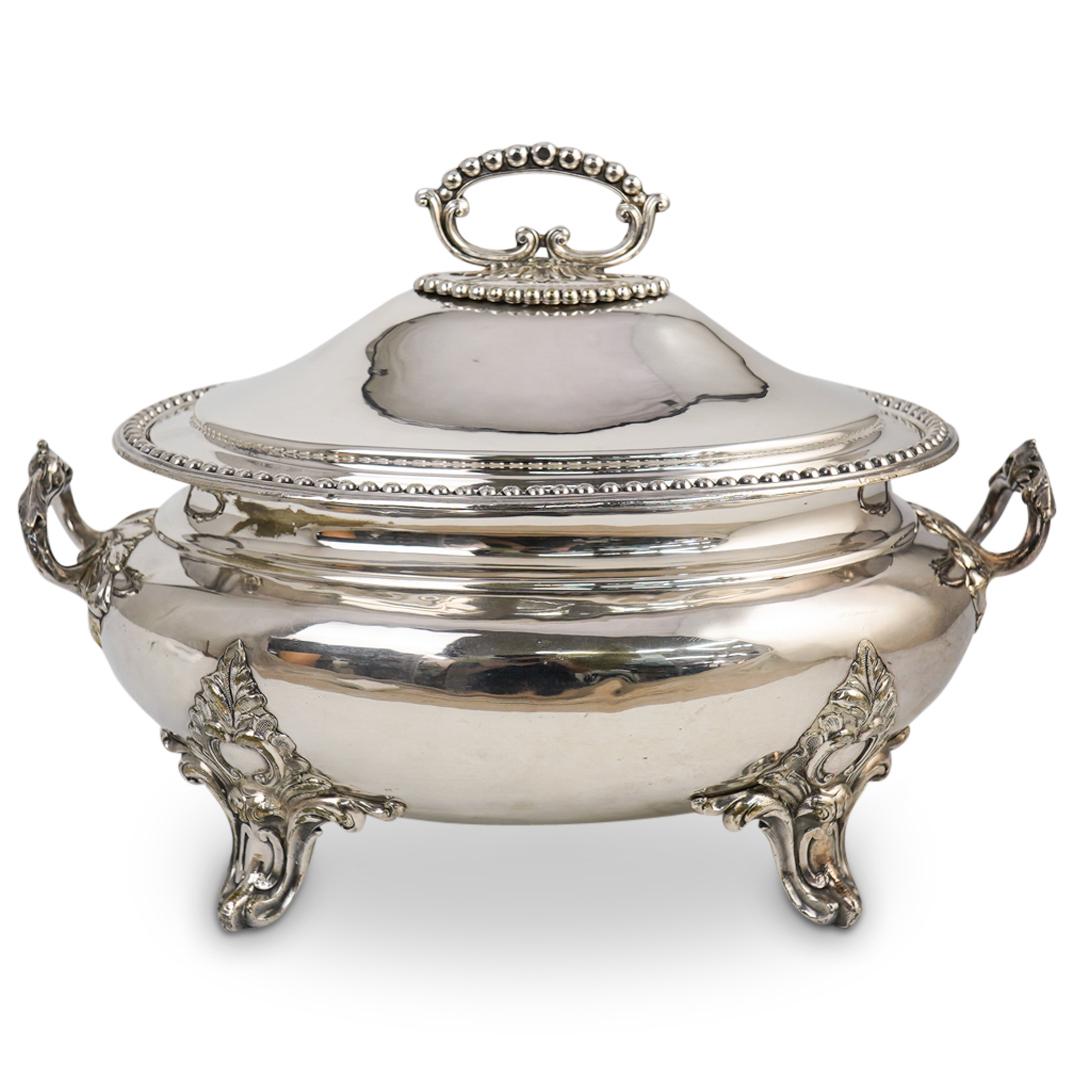 "S.B." Ornate Silver Plated Tureen (1 of 8)