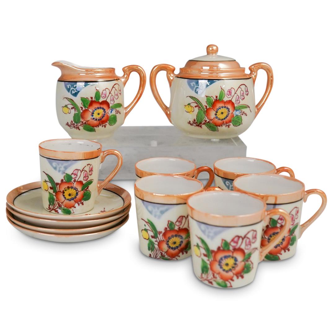 (12 Pc) Japanese Painted Porcelain Tea Set (1 of 6)