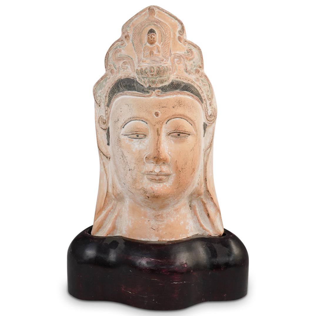 Terracotta Buddha Head Bust (1 of 4)
