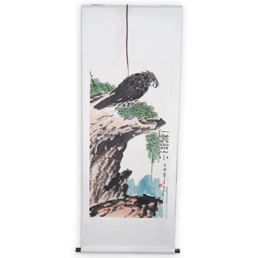 Large Chinese Watercolor and Ink Painting Scroll (1 of 6)