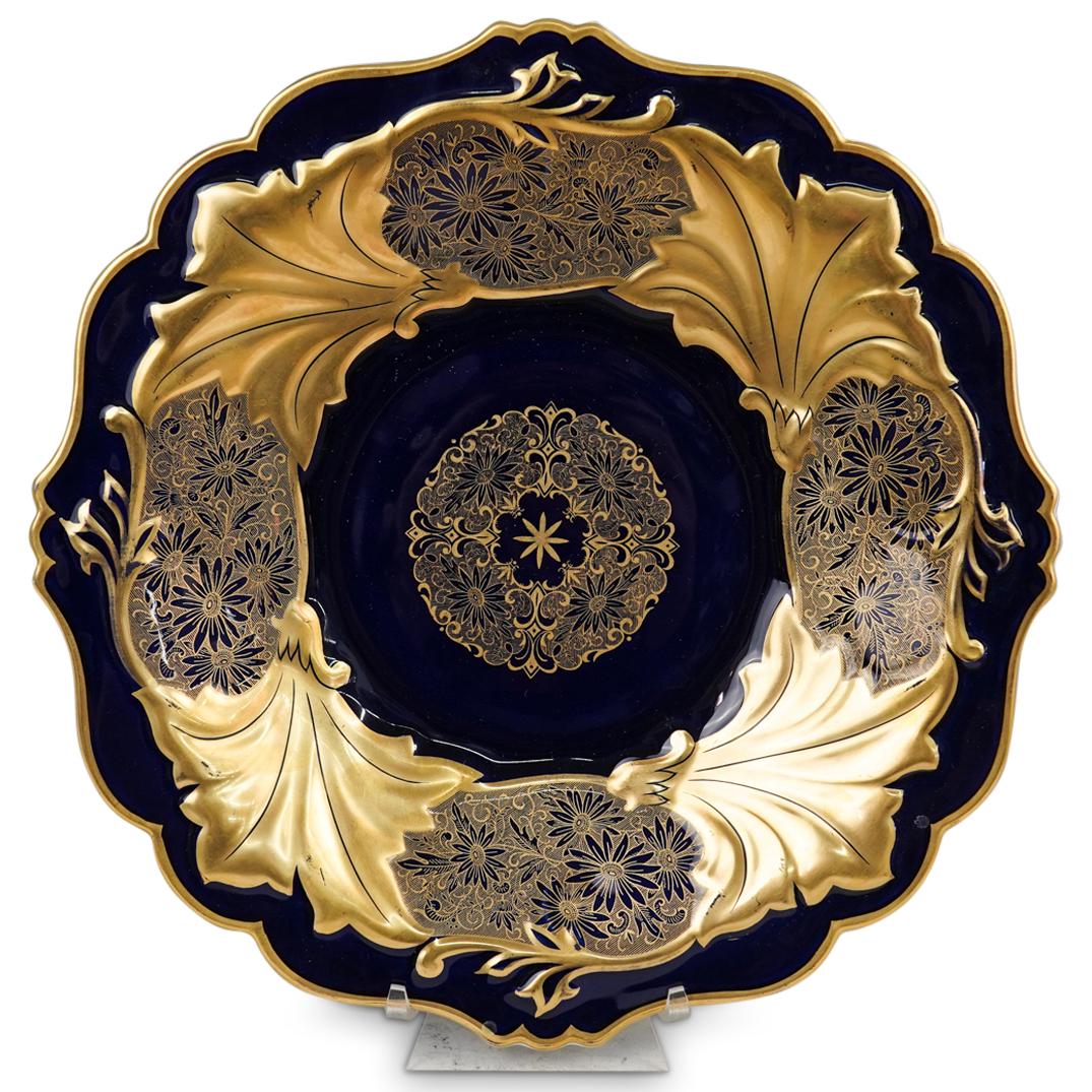 Echt Weimar Kobalt Gilt Porcelain Charger (1 of 3)