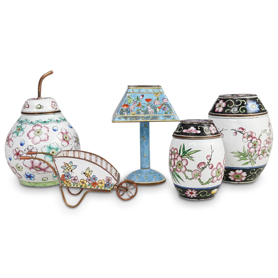 (5 Pc) Empress Arts Copper Enameled Set (1 of 8)