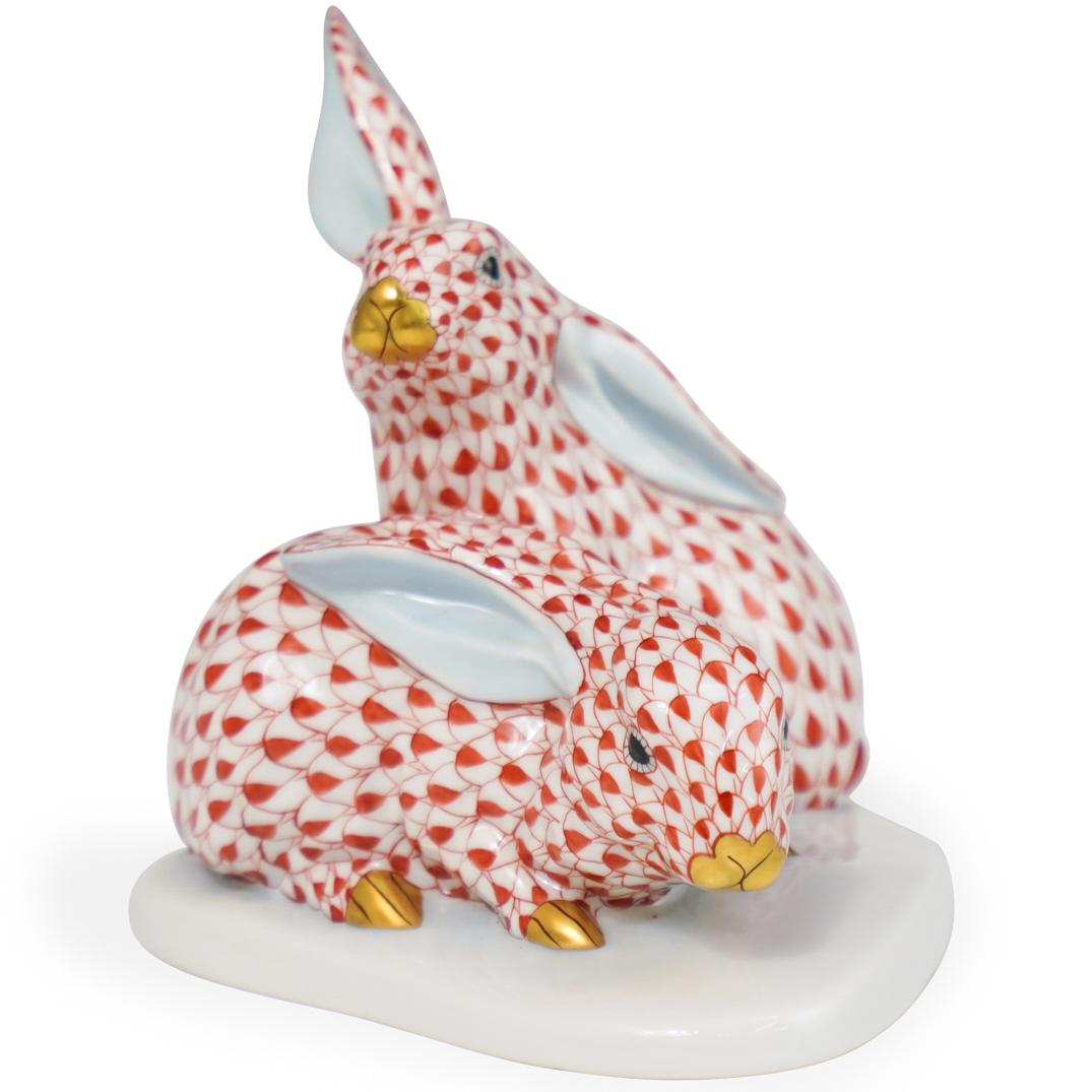 Herend Porcelain Double Fishnet Rabbit (1 of 5)