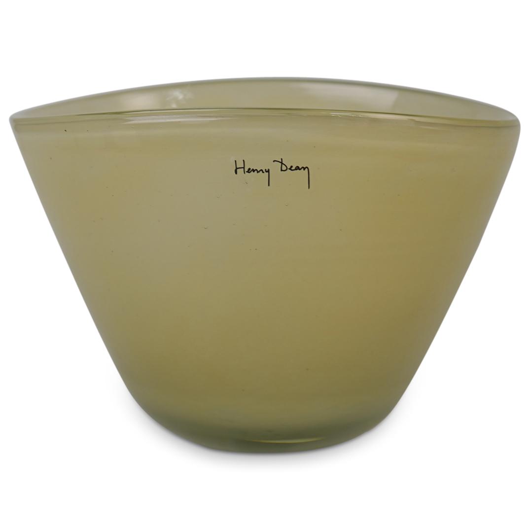 Henry Dean Art Glass Vase Bowl (1 of 3)